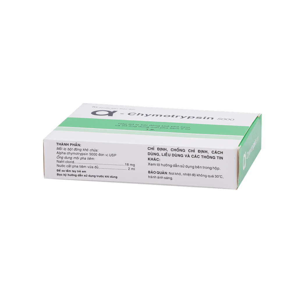 α chymotrypsin 5000 Hộp 1 lọ BIDIPHAR
