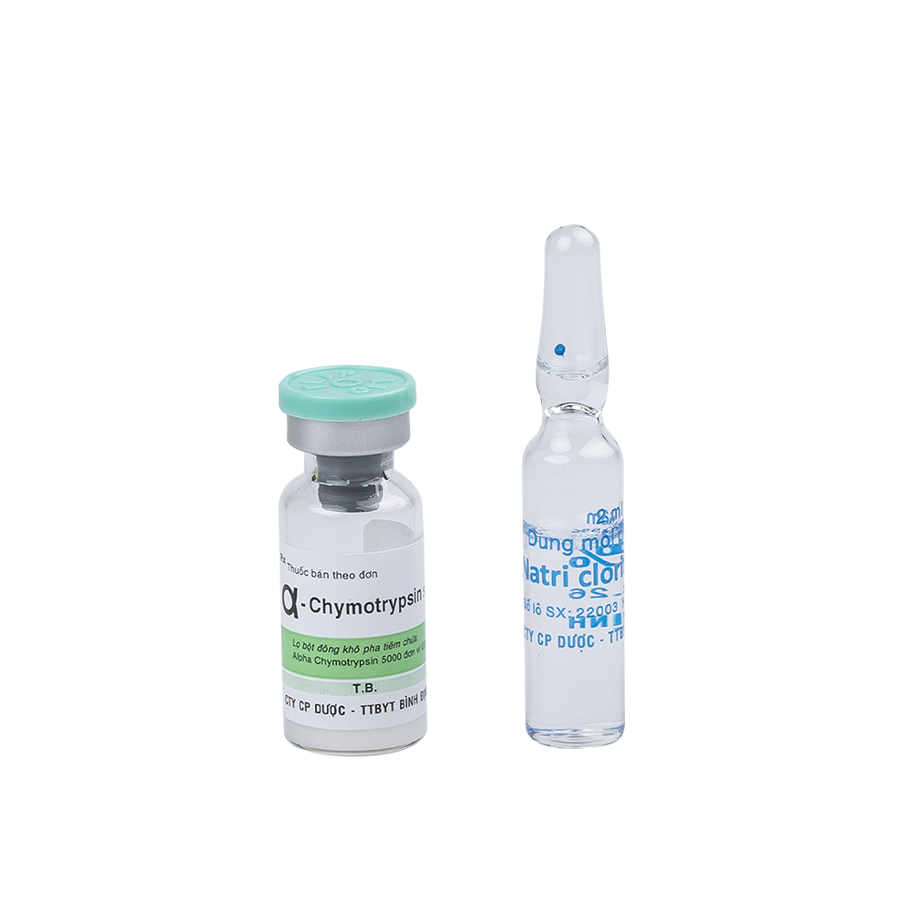 α chymotrypsin 5000 Hộp 1 lọ BIDIPHAR