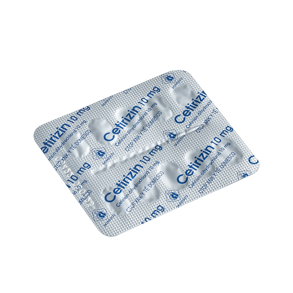 Cetirizin 10 mg Hộp 10 vỉ x 10 viên Domesco