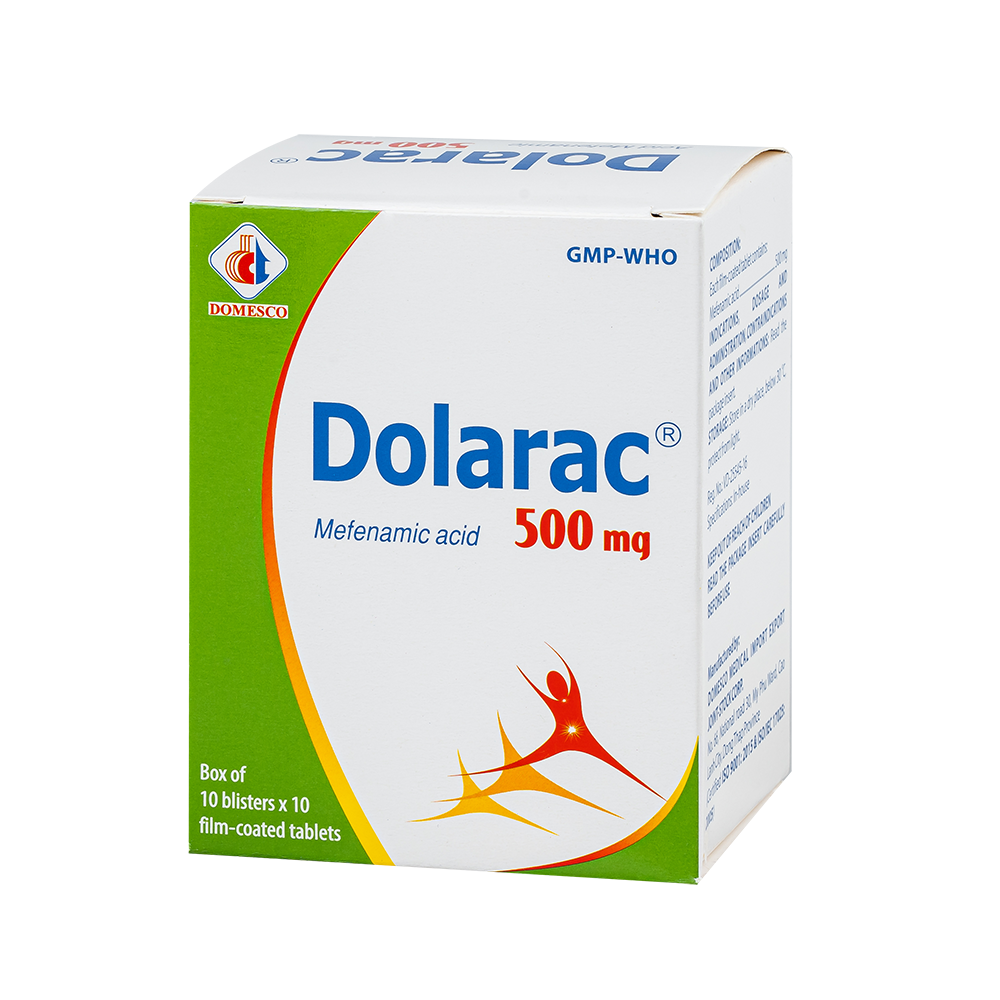 Dolarac 500mg Hộp 10 vỉ x 10 viên Domesco