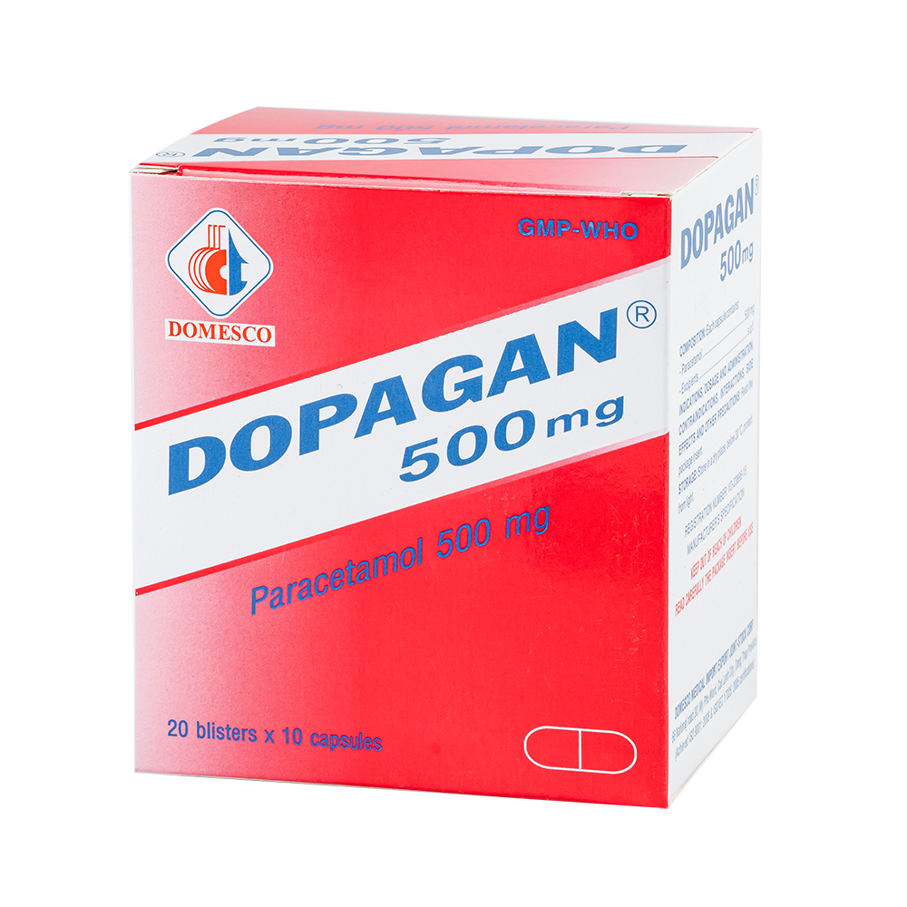 Dopagan 500 mg Hộp 20 vỉ x 10 viên Domesco