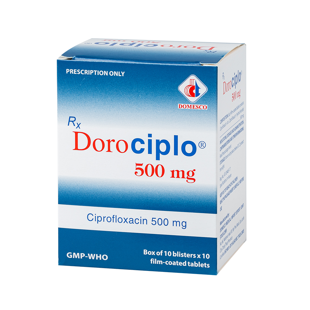 Dorociplo 500 mg Hộp 10 vỉ x 10 viên Domesco