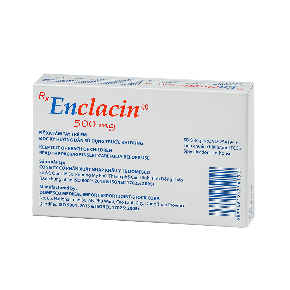 Enclacin 500mg Hộp 2 vỉ x 10 viên Domesco