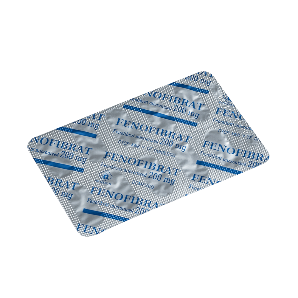 Fenofibrate 200 mg Hộp 3 vỉ x 10 viên Domesco