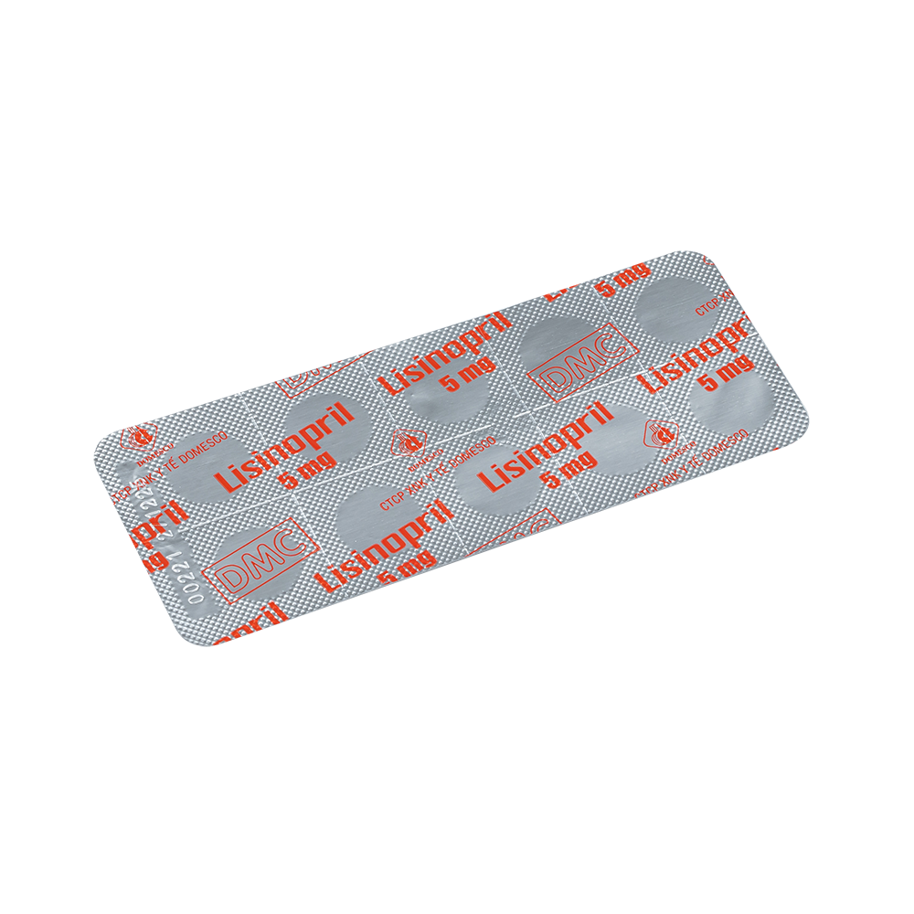 Lisinopril 5 mg Hộp 3 vỉ x 10 viên Domesco