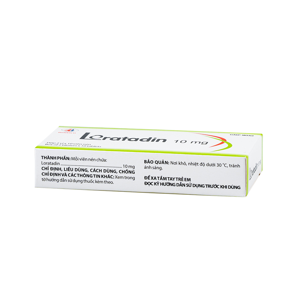 Loratadin 10 mg Hộp 2 vỉ x 10 viên Domesco