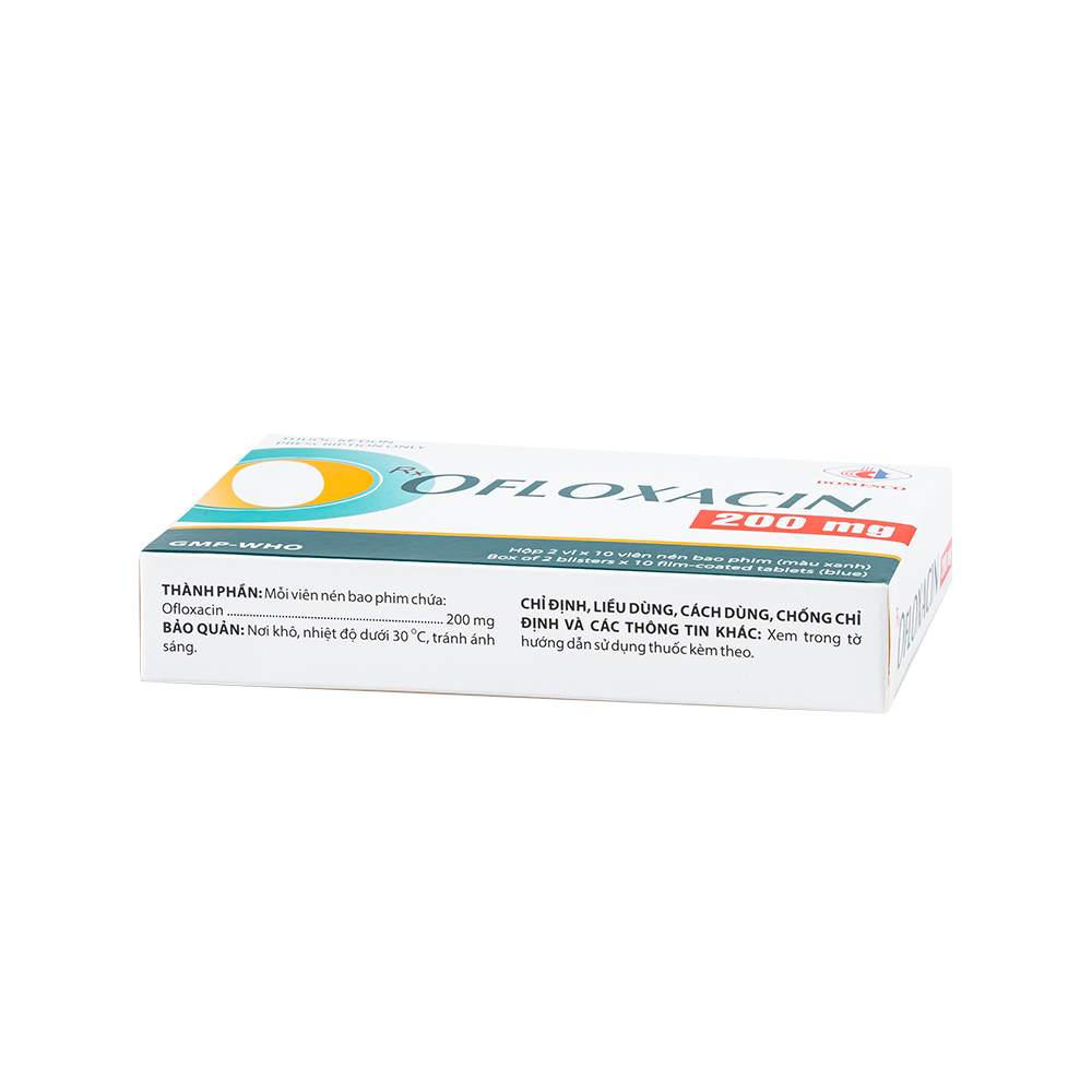 Ofloxacin 200 mg Hộp 2 vỉ x 10 viên Domesco