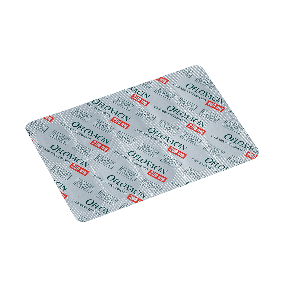 Ofloxacin 200 mg Hộp 2 vỉ x 10 viên Domesco