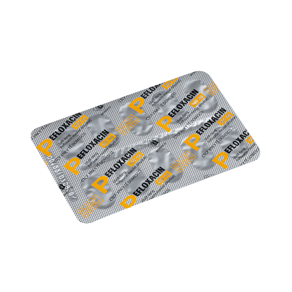 Pefloxacin 400 mg Hộp 2 vỉ x 10 viên Domesco