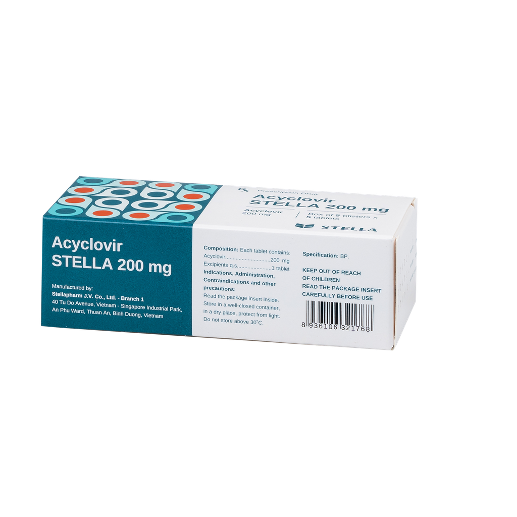 Acyclovir Stella 200mg Hộp/25viên Stella