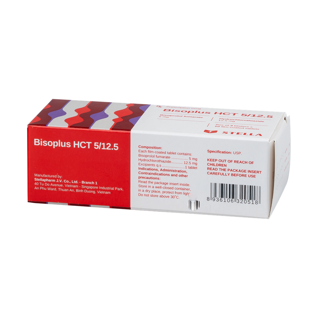 Bisoplus Stella 5mg/12,5 mg Hộp/30viên Stella