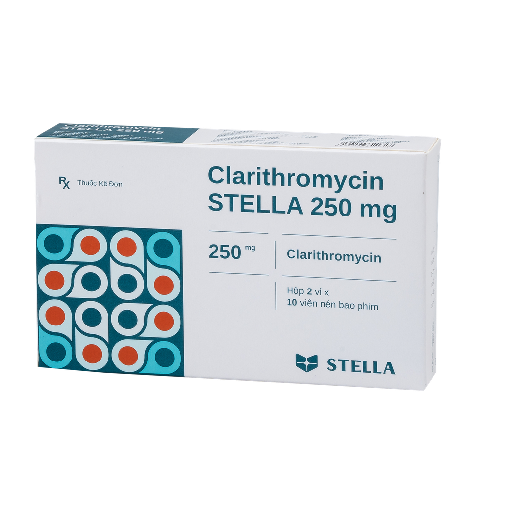 Clarithromycin Stella 250mg Hộp/20viên Stella