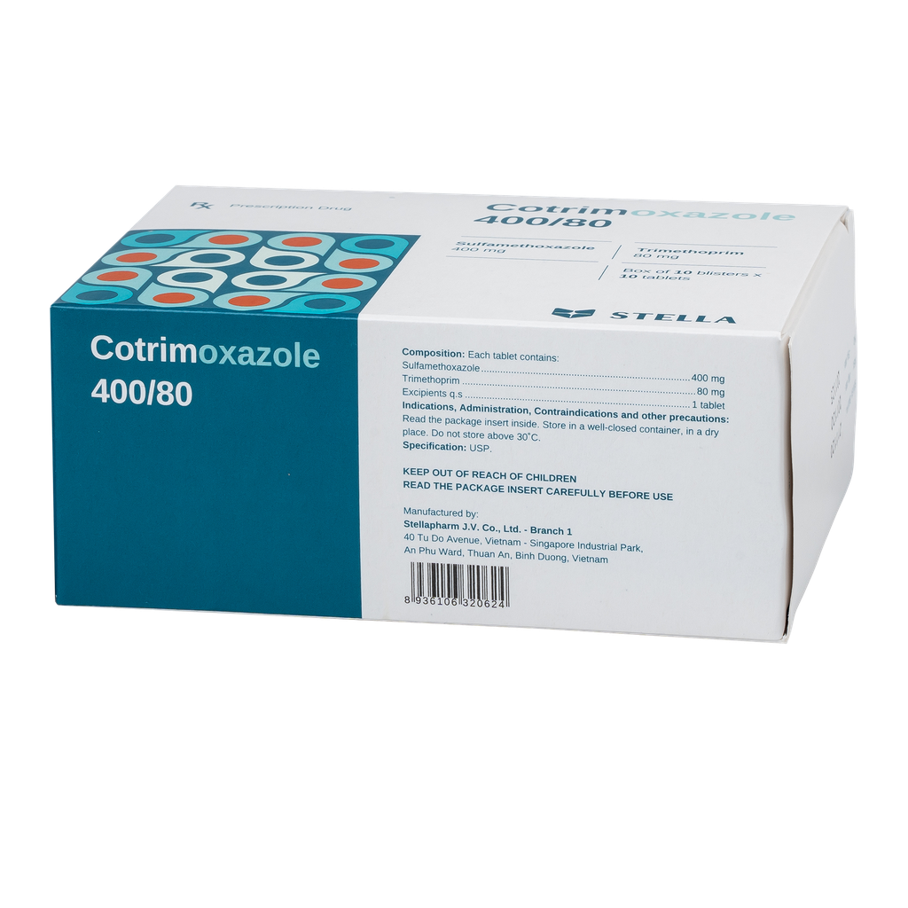 Cotrimoxazole 400/80 Hộp/100viên Stella
