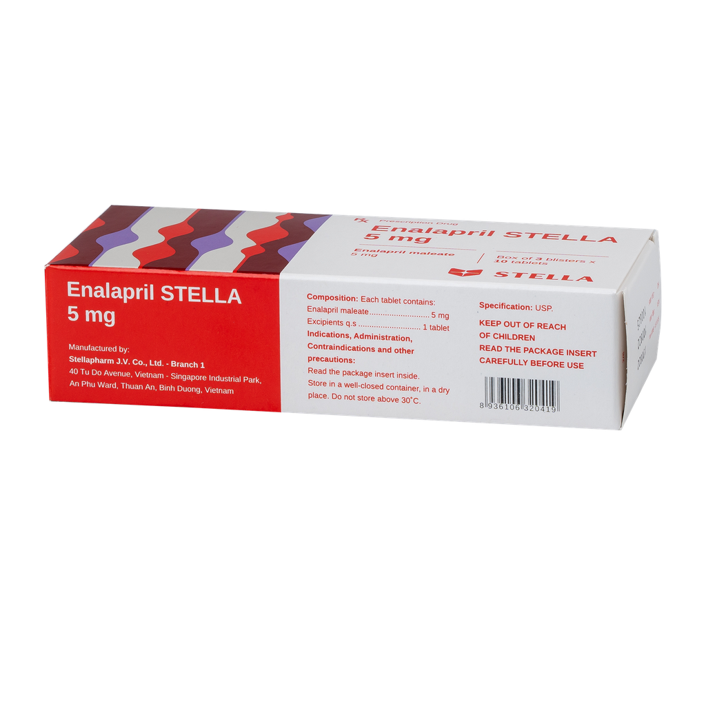 Enalapril Stella 5mg Hộp/30 viên Stella