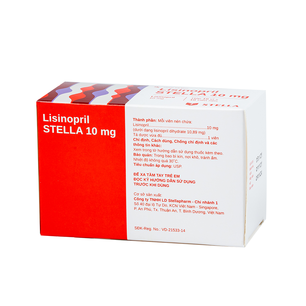 Lisinopril Stella 10mg Hộp/100viên Stella