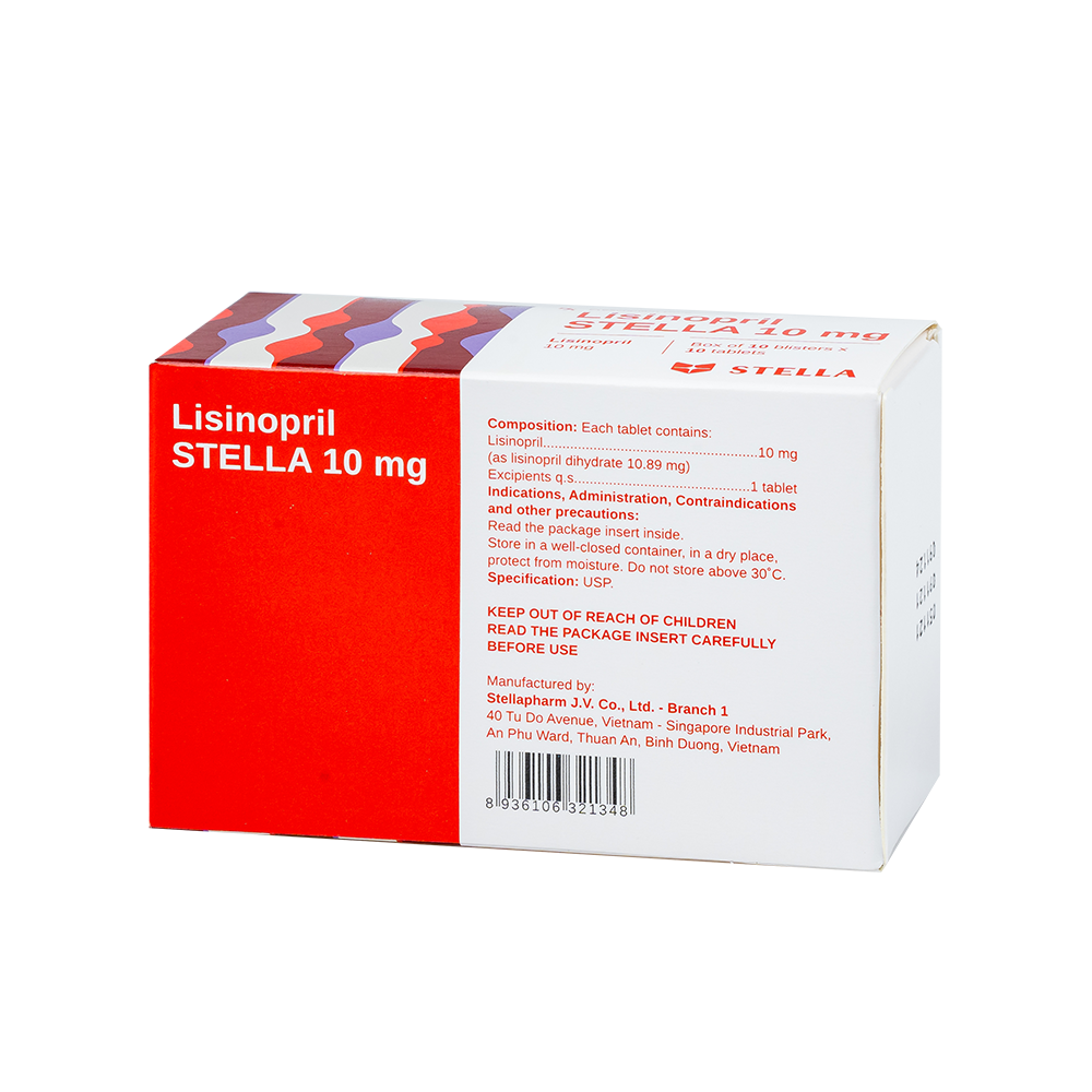 Lisinopril Stella 10mg Hộp/100viên Stella