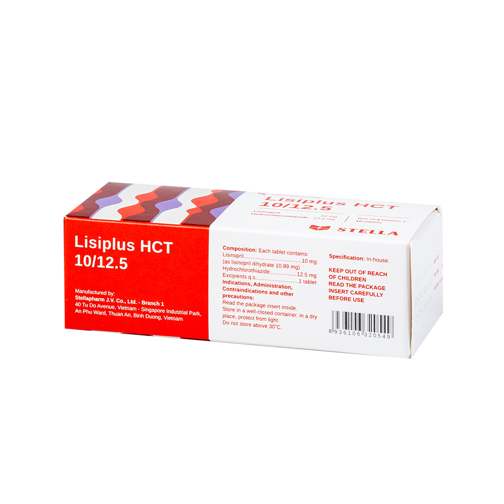 Lisiplus HCT 10/12.5 Hộp/30viên Stella