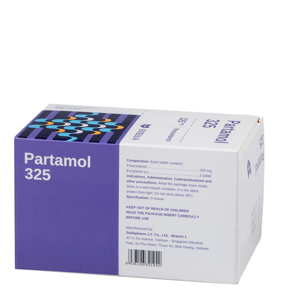 Partamol 325 Chai/200viên Stella