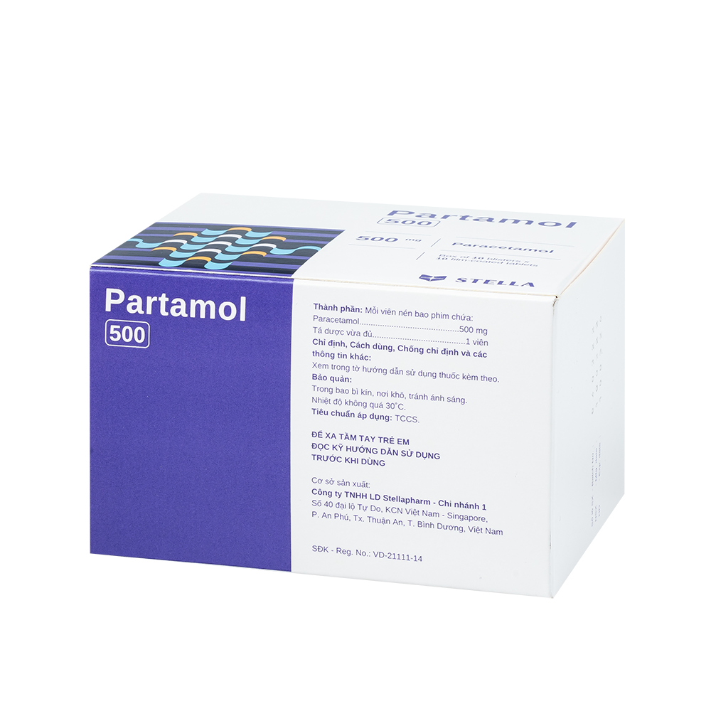 Partamol 500 (vỉ) Hộp/100viên Stella