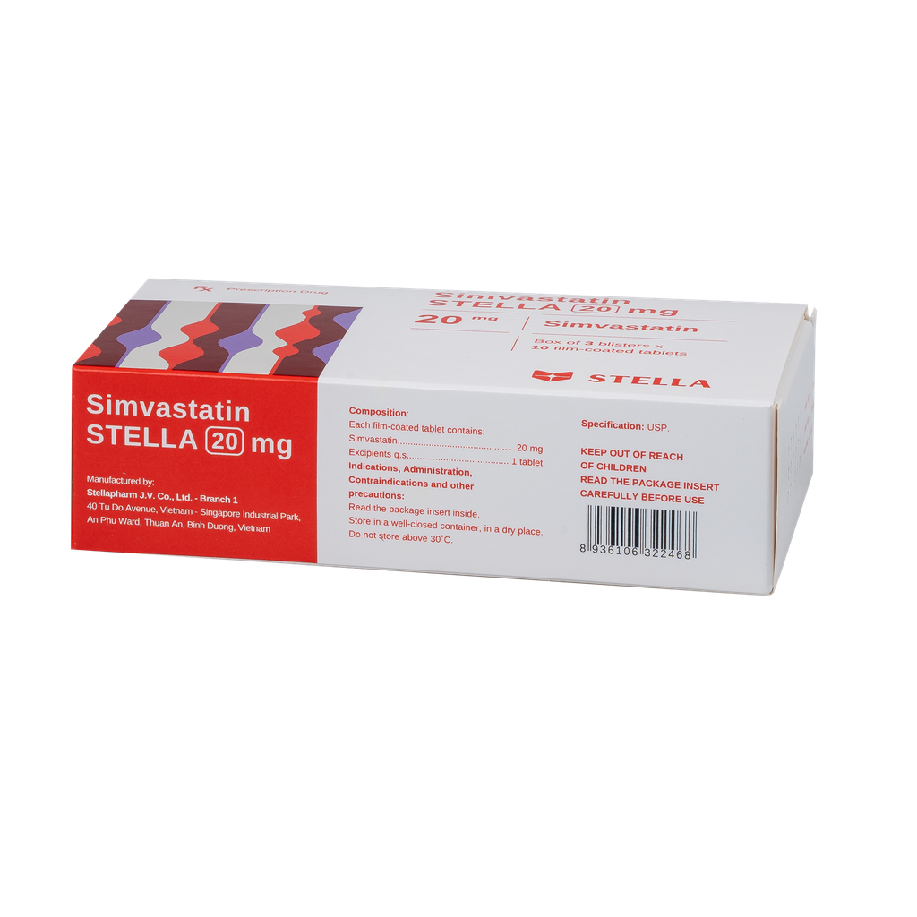 Simvastatin Stella 20mg Hộp/30viên Stella
