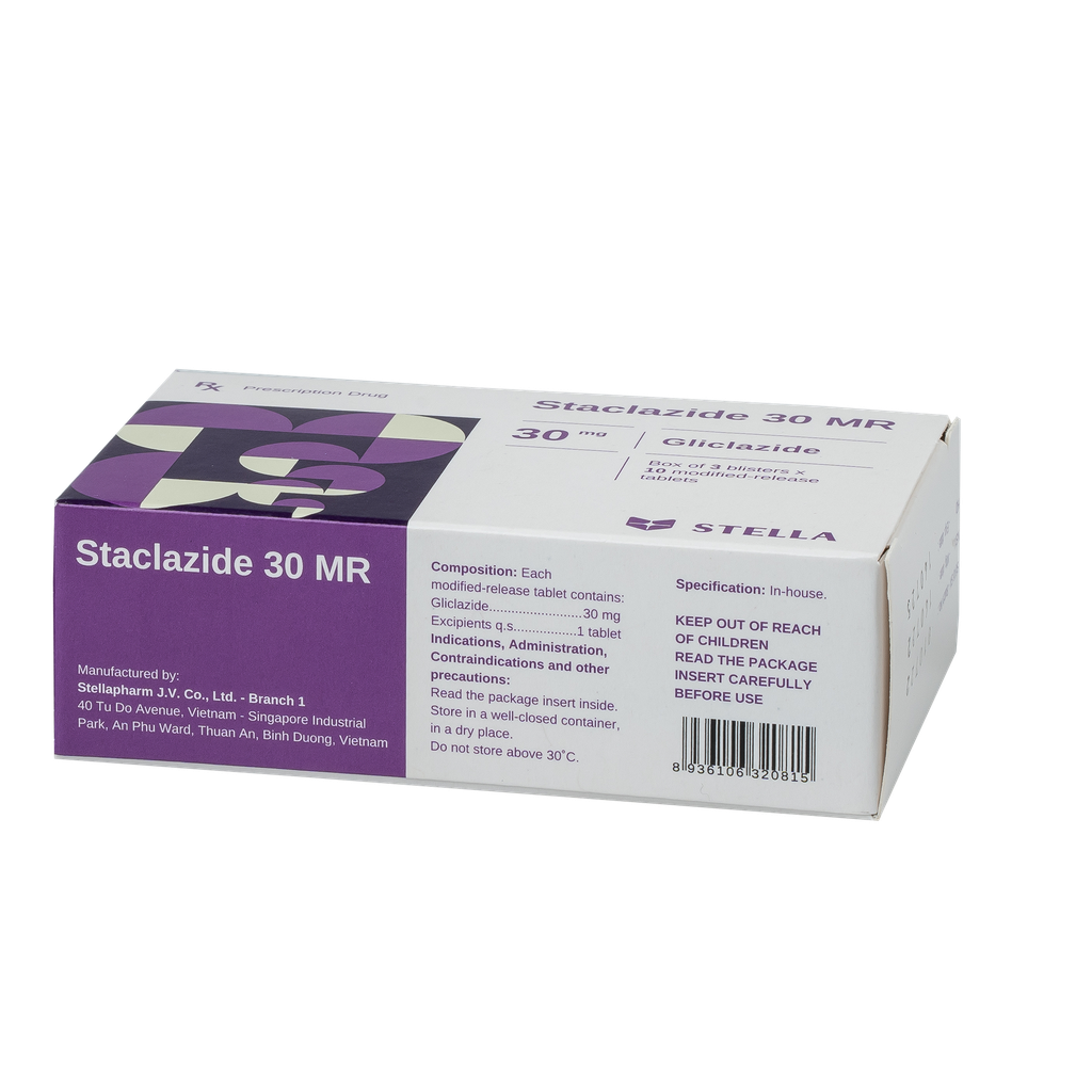 Staclazide 30MR Hộp/30viên Stella