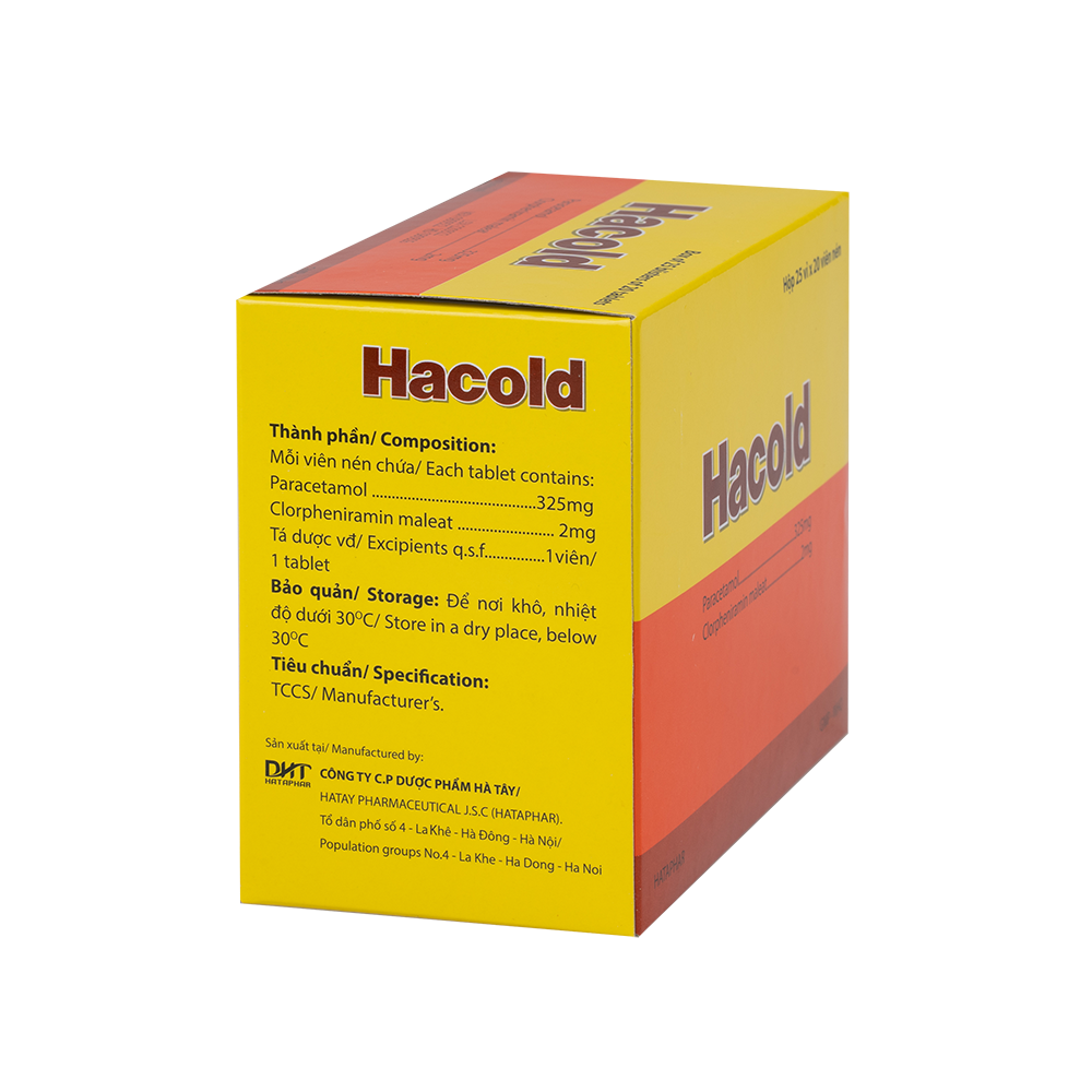 Hacold  H/25vỉ x20viên Hataphar