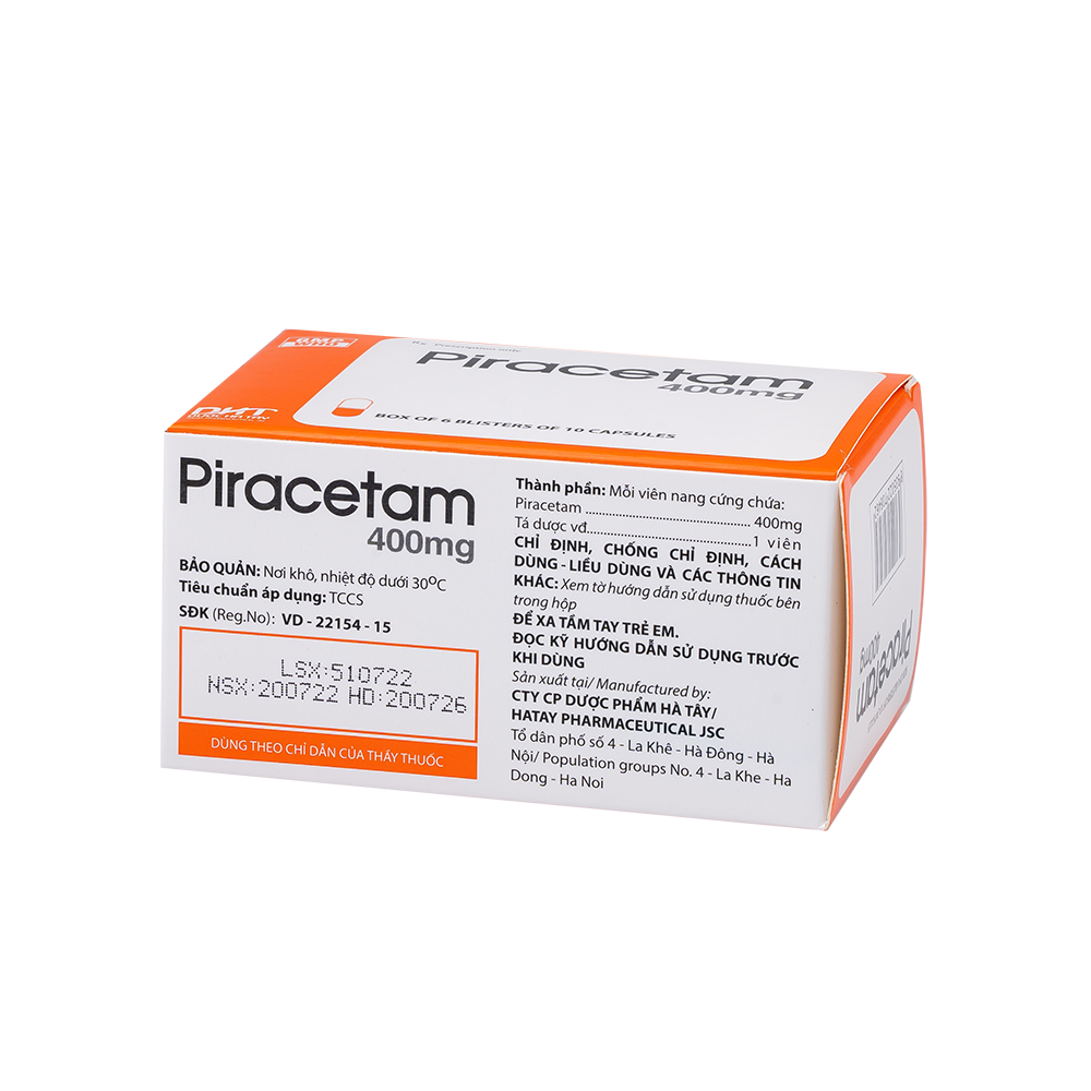 Piracetam Hộp 6 vỉ x 10 viên nang Hataphar