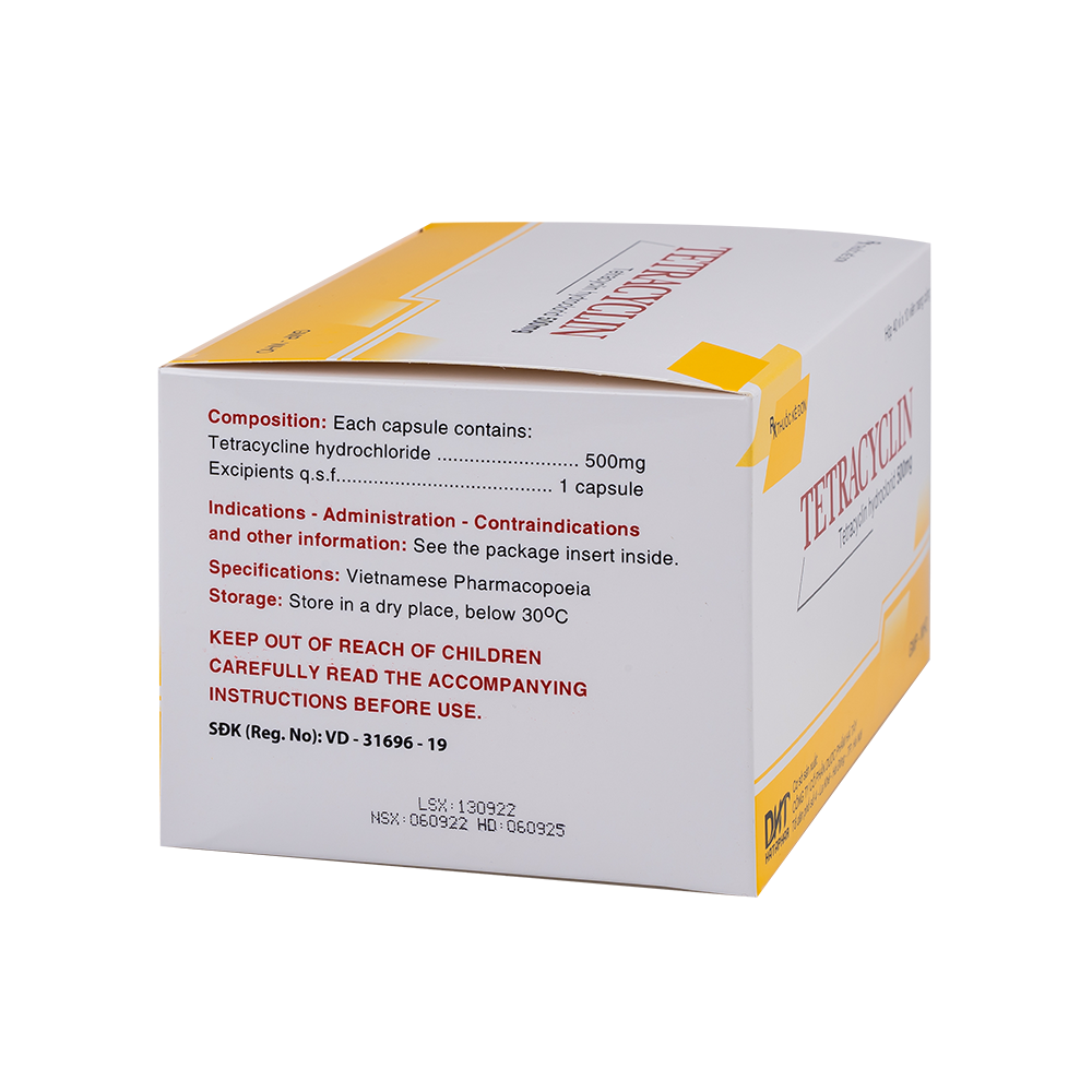 Tetracyclin 500mg H/40vỉ  x10nang Hataphar