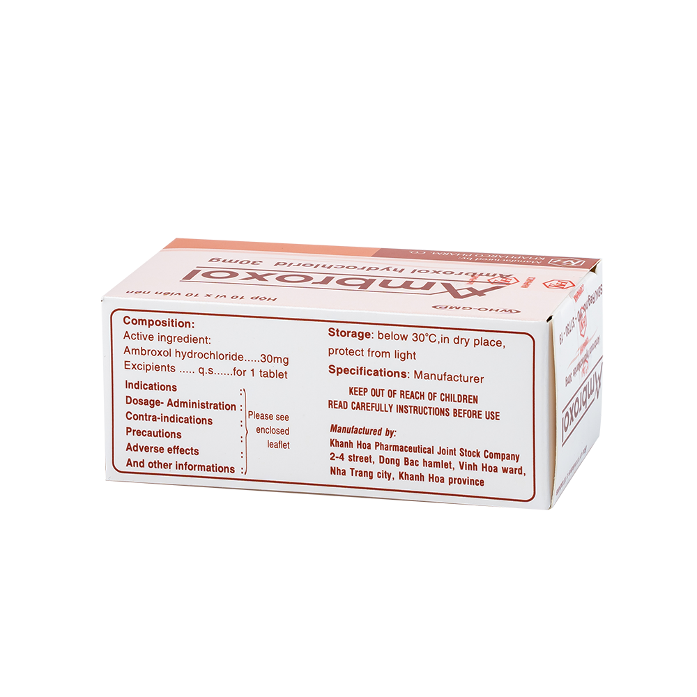 AMBROXOL Hộp 100 viên Khapharco