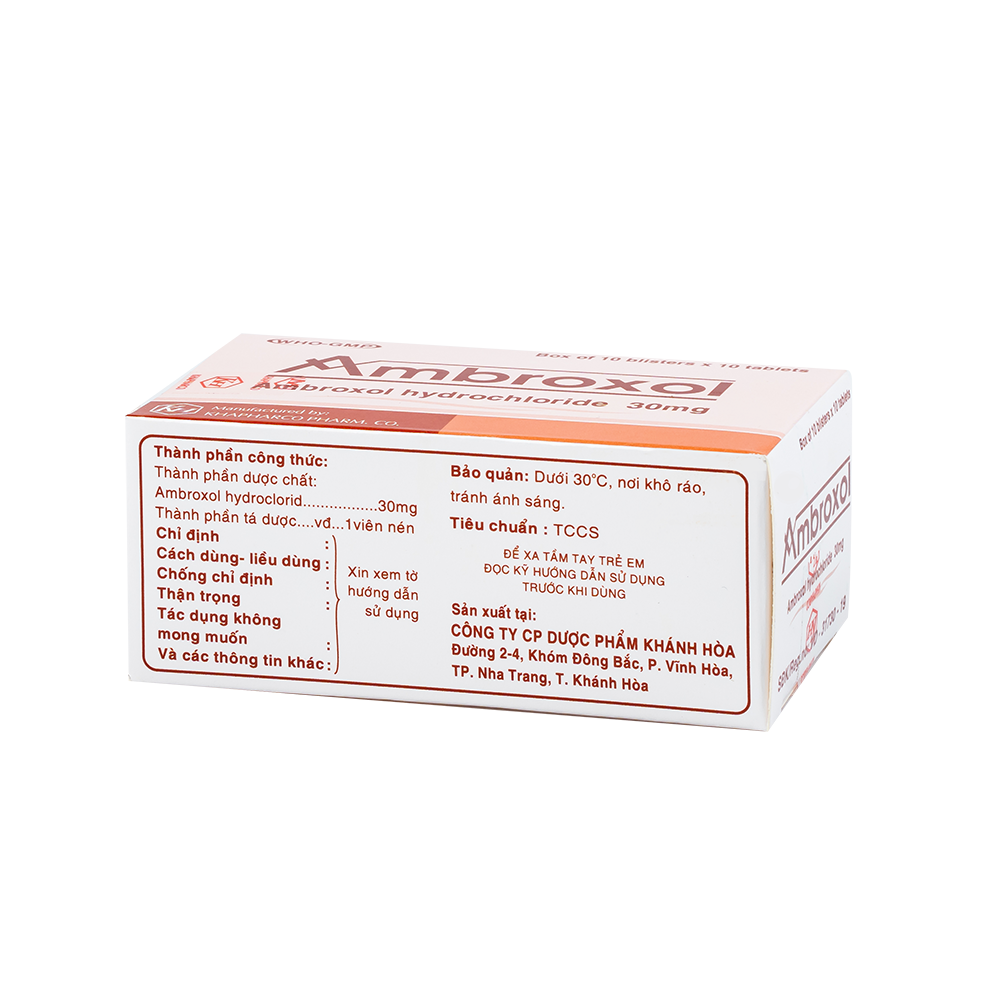 AMBROXOL Hộp 100 viên Khapharco