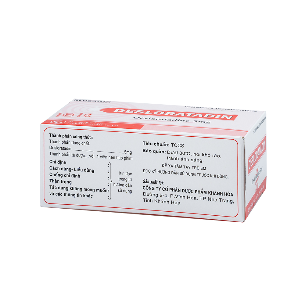 DESLORATADIN Hộp 100 viên Khapharco