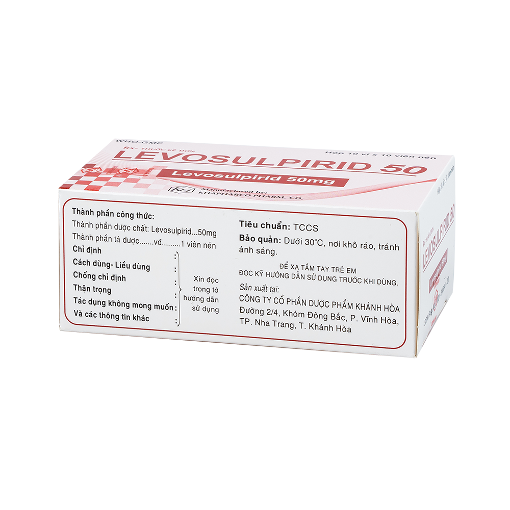 LEVOSULPIRID 50 Hộp 100 viên Khapharco