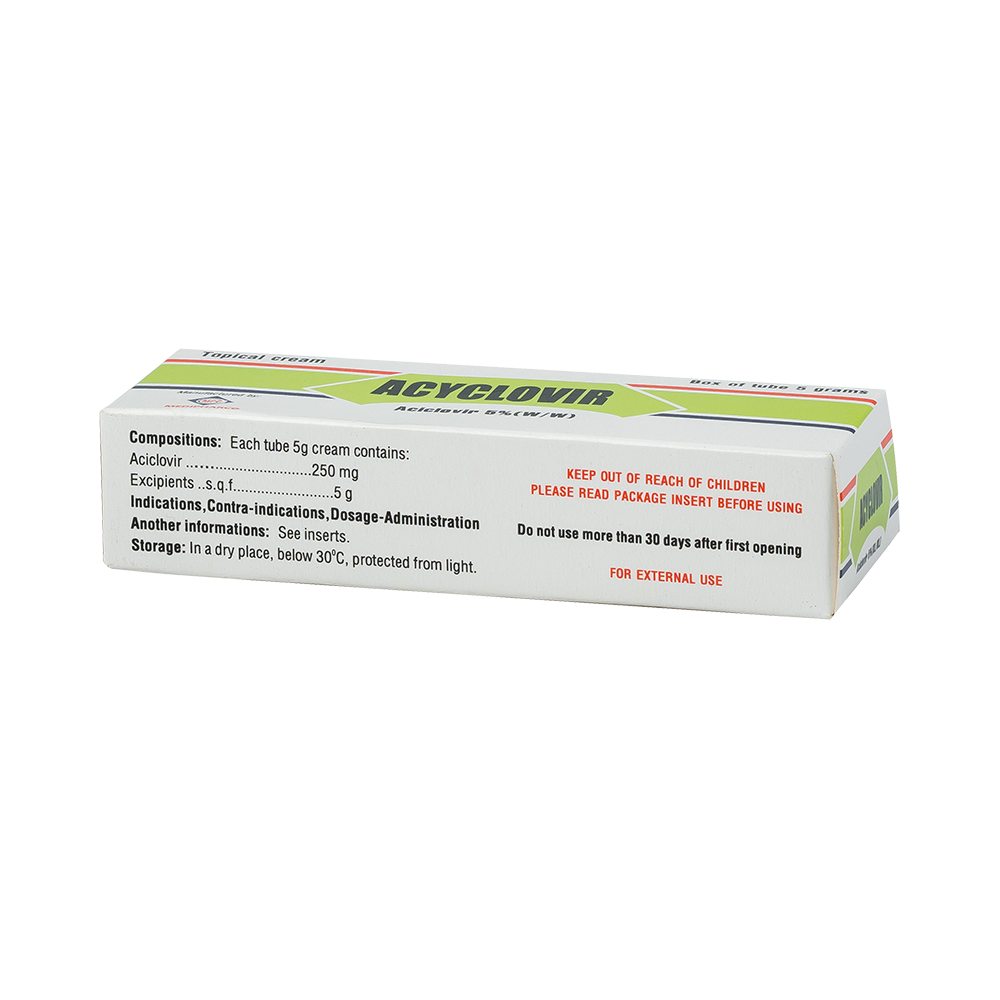 Acyclovir 5%-5g Hộp 1 tuýp 5g Medipharco