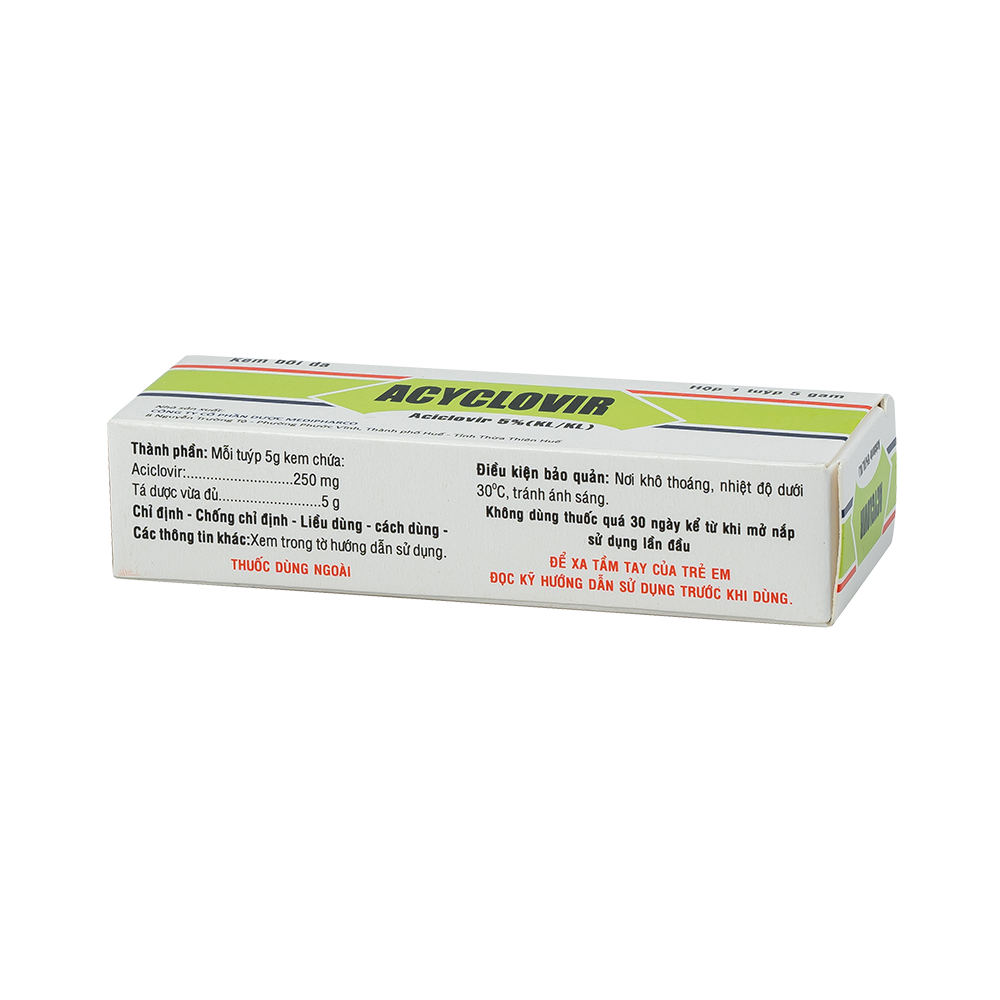 Acyclovir 5%-5g Hộp 1 tuýp 5g Medipharco