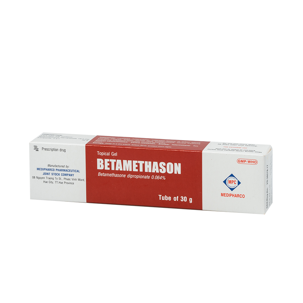 Betamethasone 30g Gel Hộp 1 tuýp 30g Medipharco