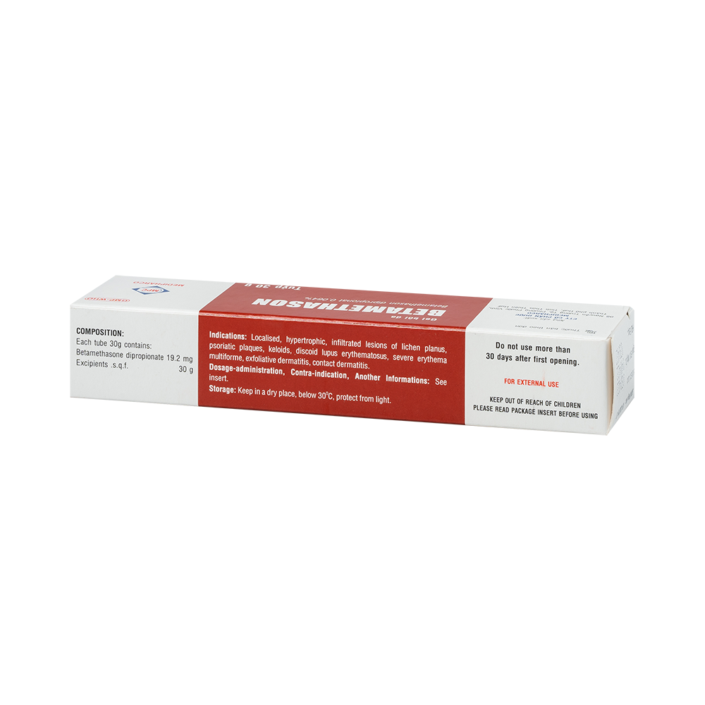 Betamethasone 30g Gel Hộp 1 tuýp 30g Medipharco
