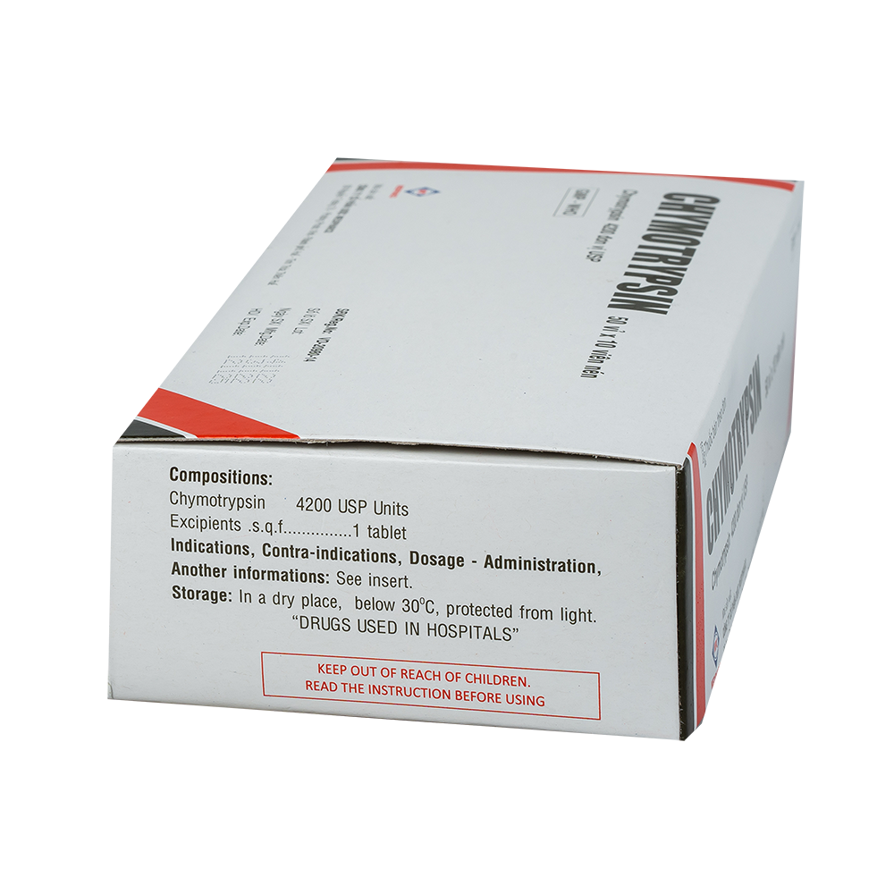 Chymotrypsin Hộp 50 vỉ x 10 viên Medipharco