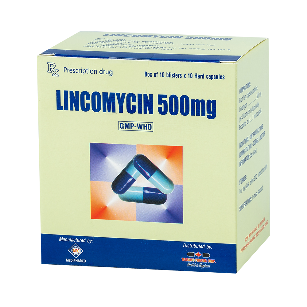 Lincomycin 500mg Hộp 10 vỉ x 10 viên nang Medipharco