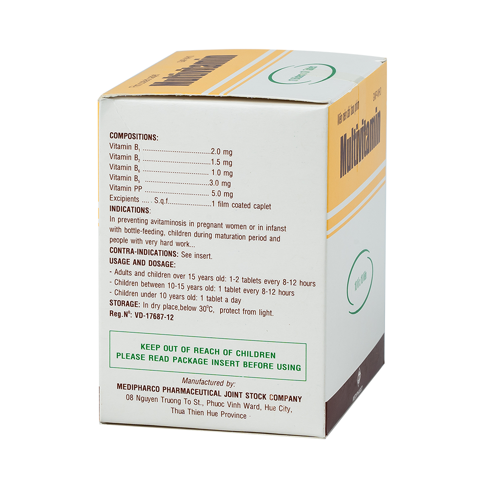 Multivitamin Hộp 10 vỉ x 10 viên Medipharco