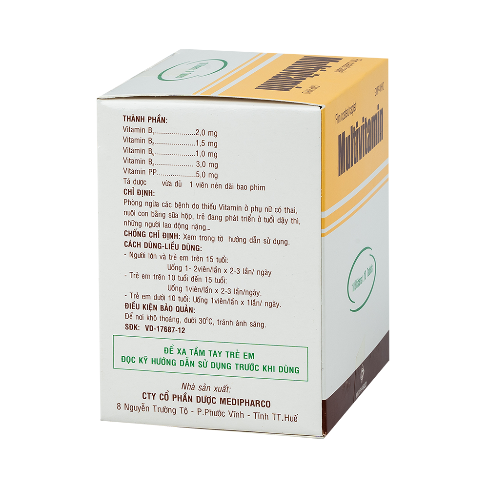 Multivitamin Hộp 10 vỉ x 10 viên Medipharco