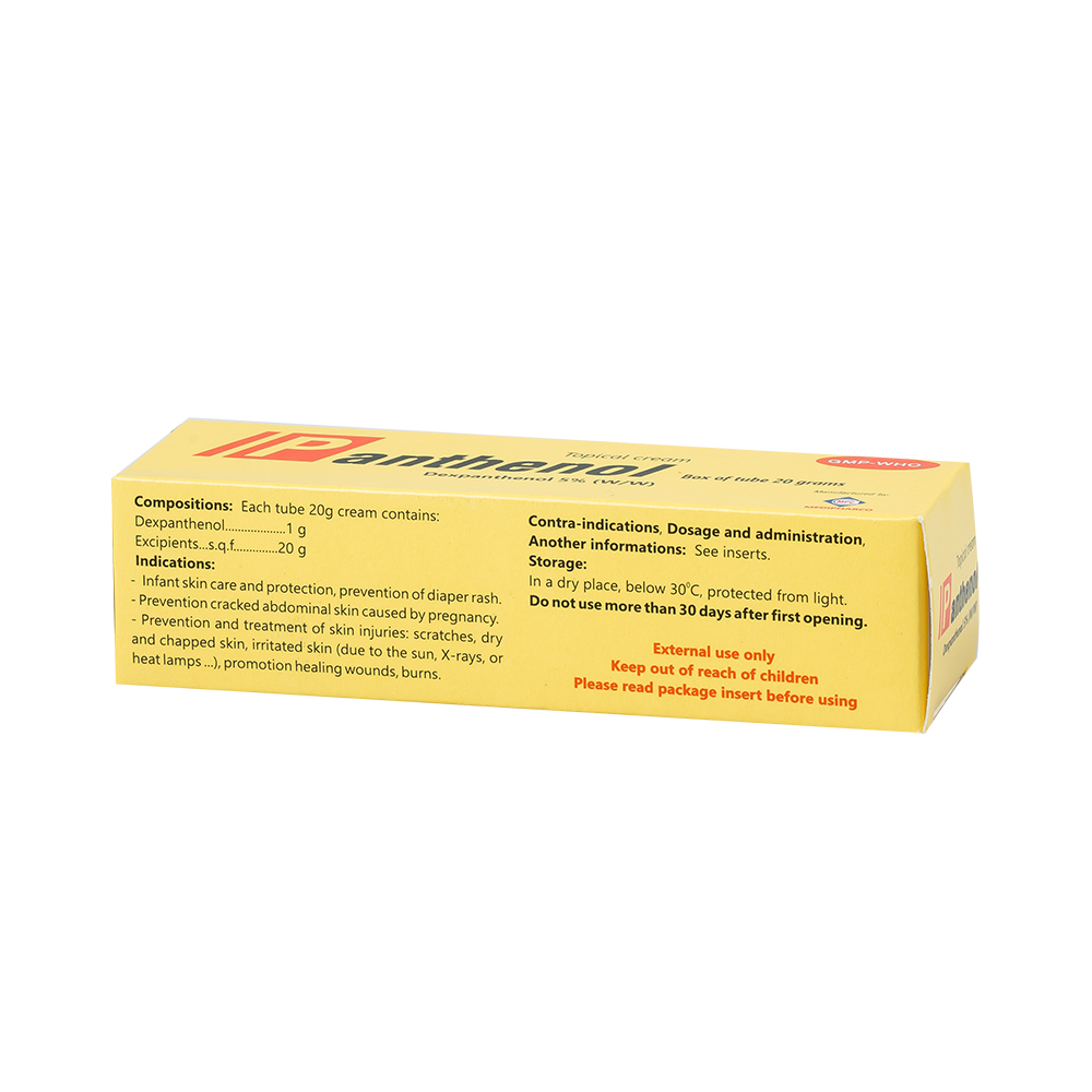 Panthenol 20g Hộp 1 tuýp 20g Medipharco
