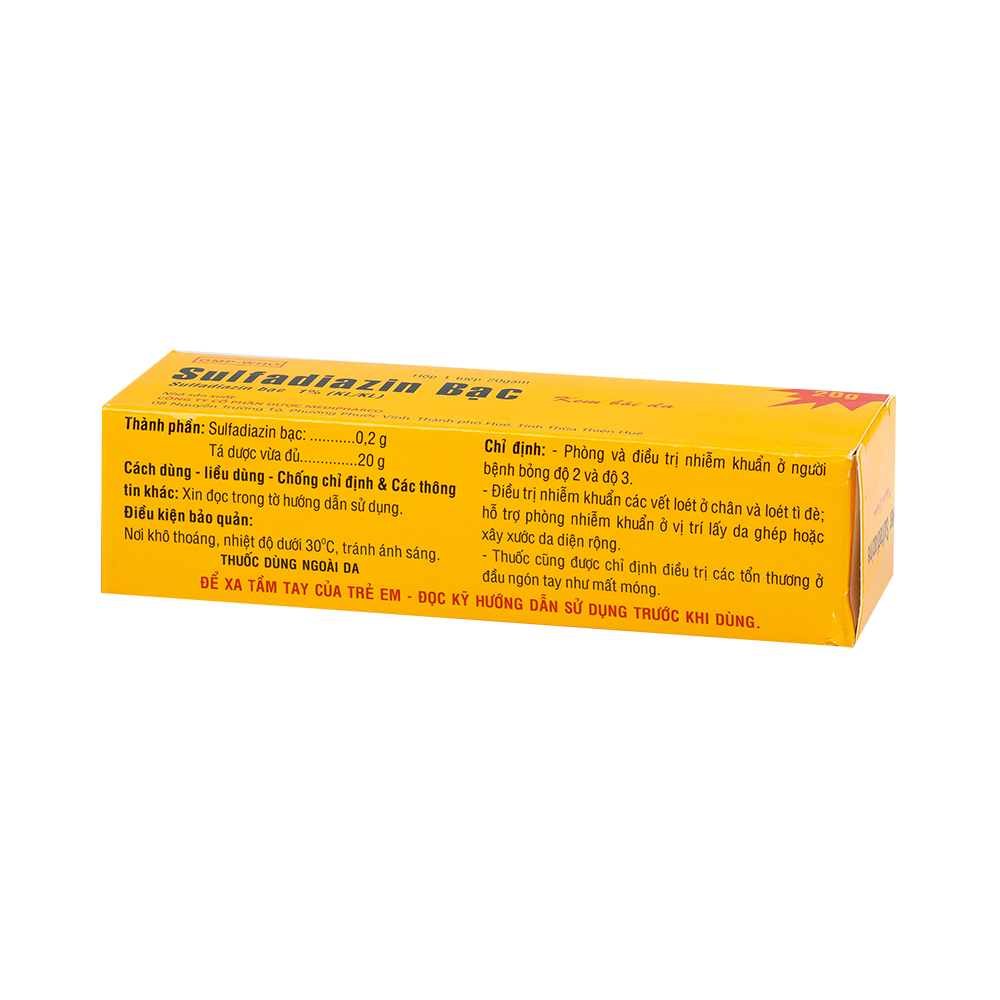 Sulfadiazin Bạc 20g Hộp 1 tuýp 20g Medipharco