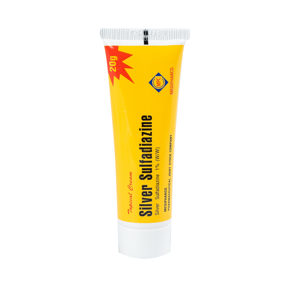 Sulfadiazin Bạc 20g Hộp 1 tuýp 20g Medipharco