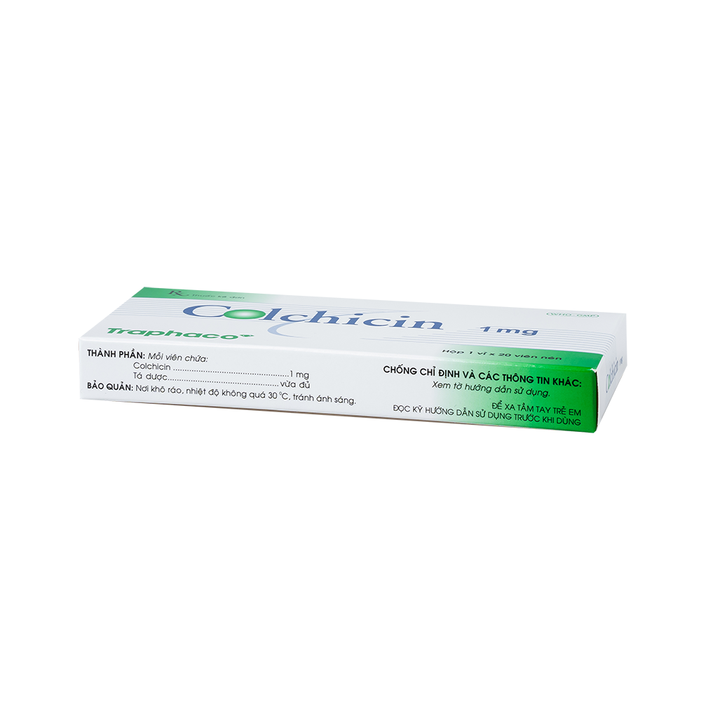Colchicin 1mg Hộp 1 vỉ x 20 viên Traphaco