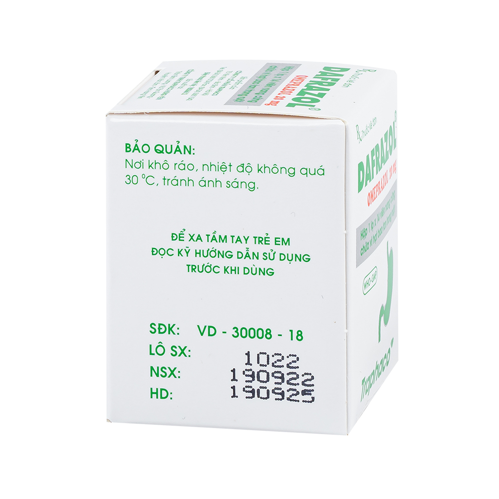 Dafrazol 20mg Lọ 14 viên Traphaco