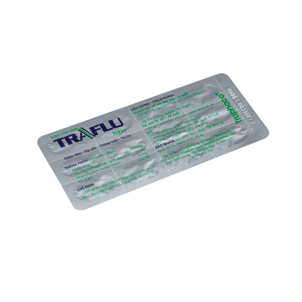 Viên cảm cúm Traflu Hộp 5 vỉ x 12 viên Traphaco