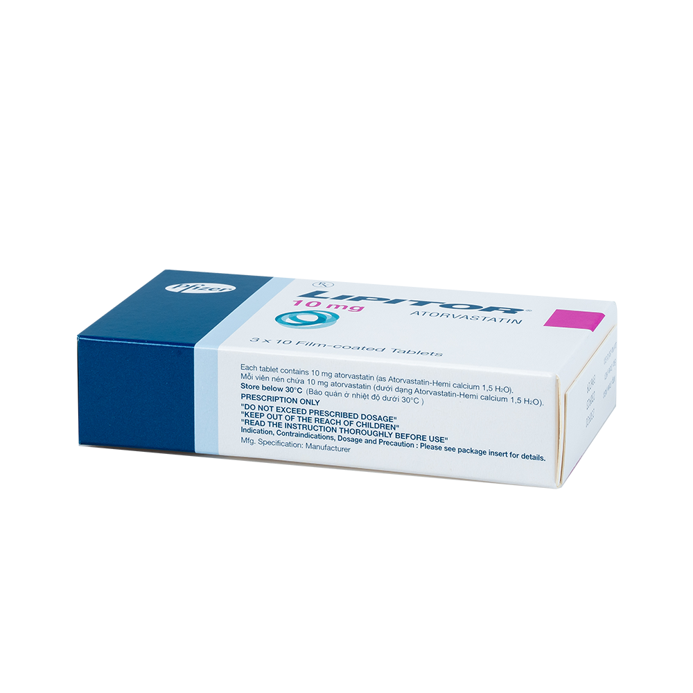 Lipitor 10 Hộp 3 vỉ x 10 viên Pfizer