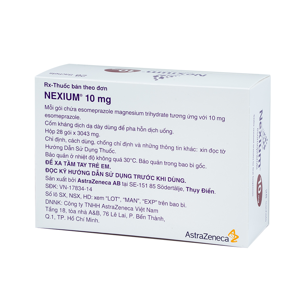 Nexium 10mg Hộp 28 gói AstraZeneca AB