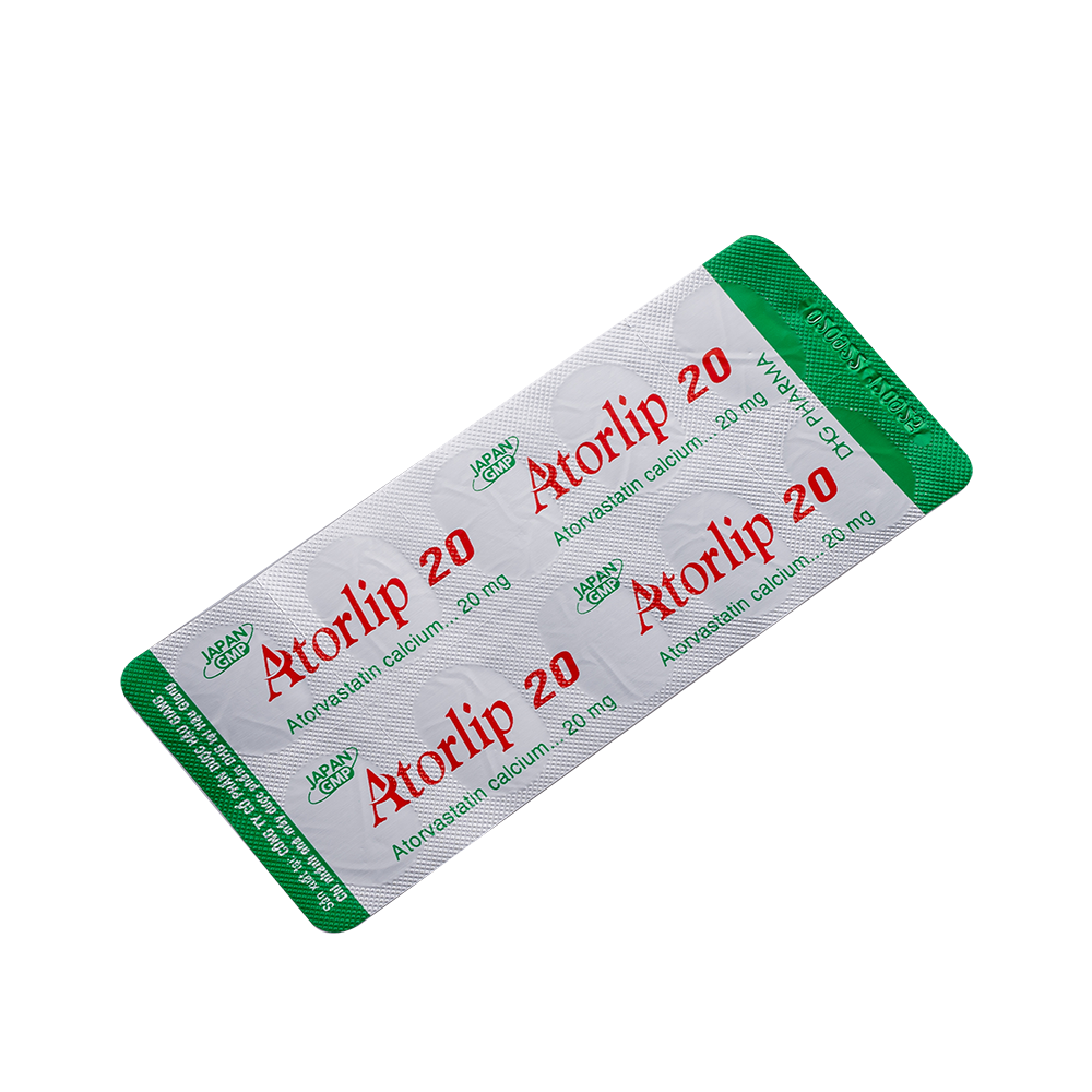 Atorlip 20 Hộp 3 Vỉ x 10 Viên DHG