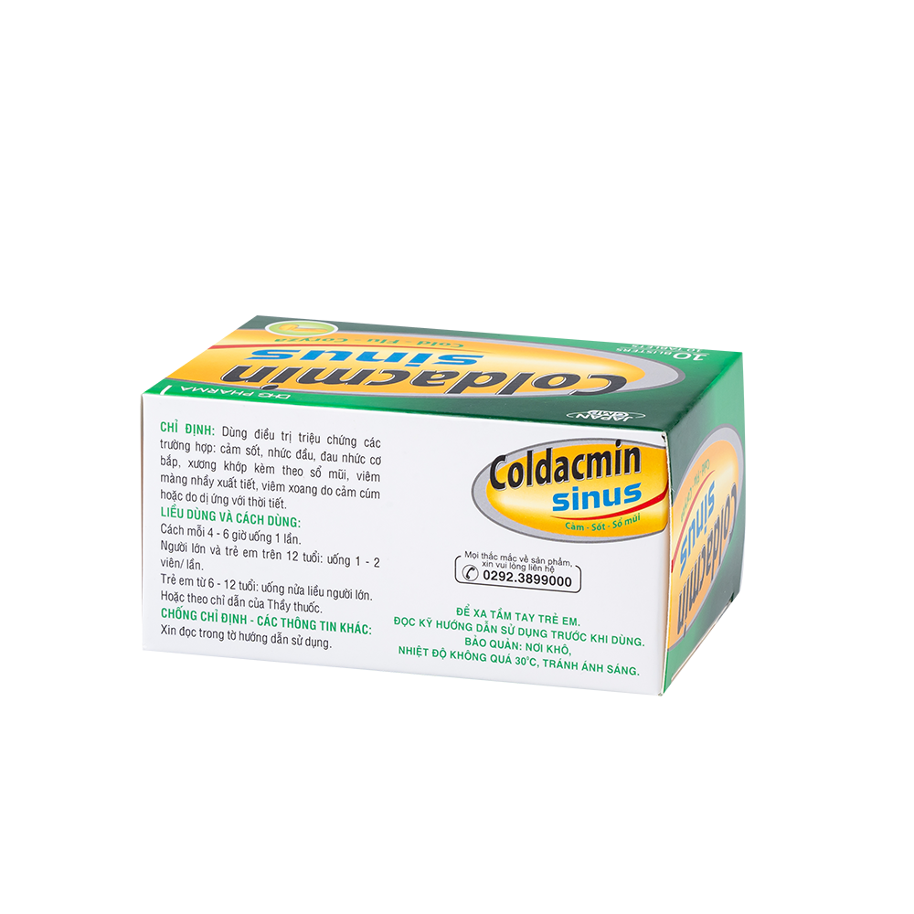 Coldacmin Sinus Hộp 10 vỉ x 10 viên DHG